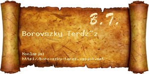 Borovszky Teréz névjegykártya