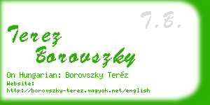 terez borovszky business card